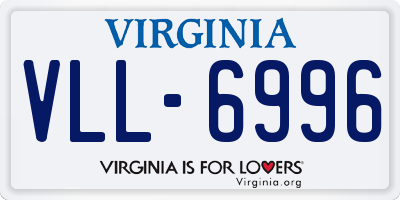 VA license plate VLL6996