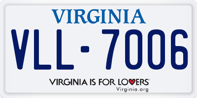 VA license plate VLL7006