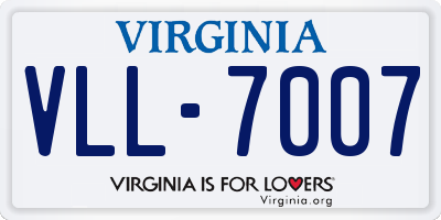 VA license plate VLL7007