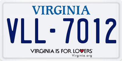 VA license plate VLL7012