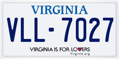 VA license plate VLL7027