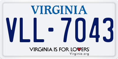 VA license plate VLL7043