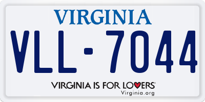 VA license plate VLL7044