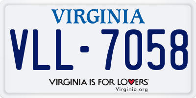 VA license plate VLL7058