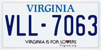 VA license plate VLL7063