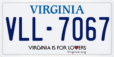 VA license plate VLL7067