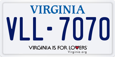 VA license plate VLL7070