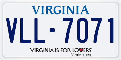 VA license plate VLL7071