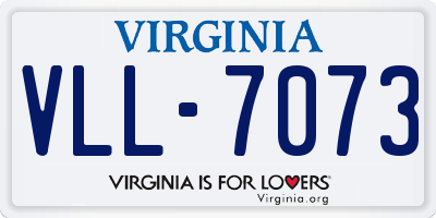 VA license plate VLL7073