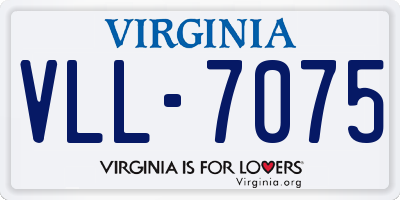 VA license plate VLL7075