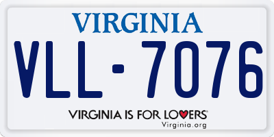 VA license plate VLL7076