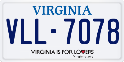 VA license plate VLL7078