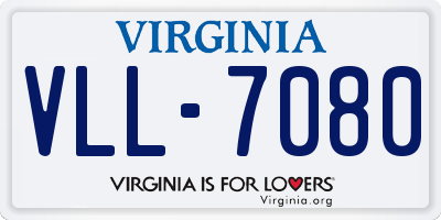 VA license plate VLL7080