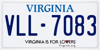 VA license plate VLL7083