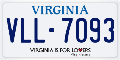 VA license plate VLL7093