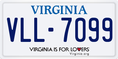 VA license plate VLL7099