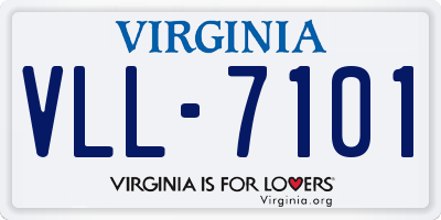 VA license plate VLL7101