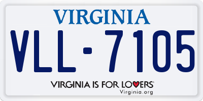 VA license plate VLL7105