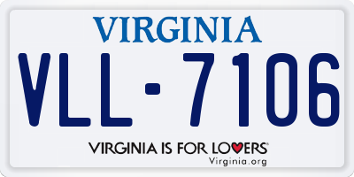 VA license plate VLL7106