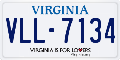 VA license plate VLL7134