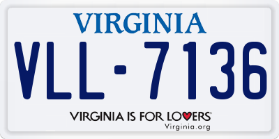 VA license plate VLL7136