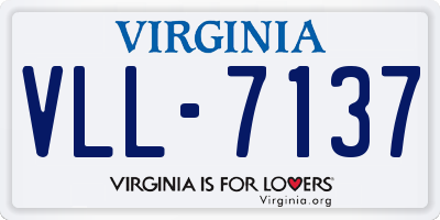 VA license plate VLL7137