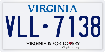 VA license plate VLL7138