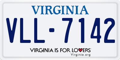 VA license plate VLL7142