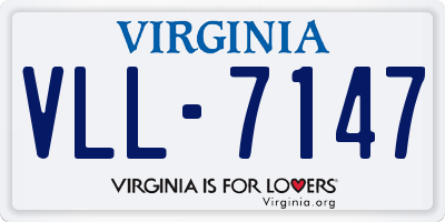 VA license plate VLL7147