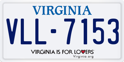 VA license plate VLL7153