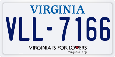 VA license plate VLL7166