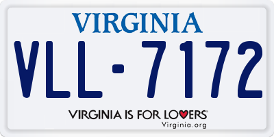 VA license plate VLL7172