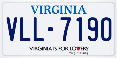 VA license plate VLL7190