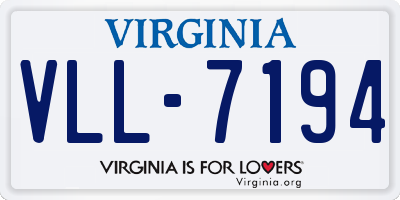 VA license plate VLL7194