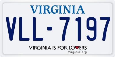 VA license plate VLL7197