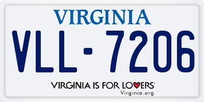 VA license plate VLL7206