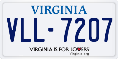 VA license plate VLL7207