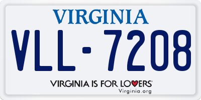 VA license plate VLL7208