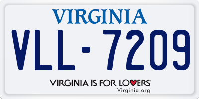 VA license plate VLL7209