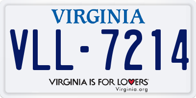 VA license plate VLL7214