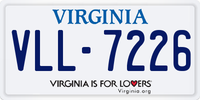 VA license plate VLL7226