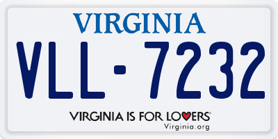 VA license plate VLL7232