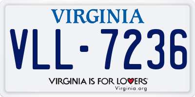 VA license plate VLL7236