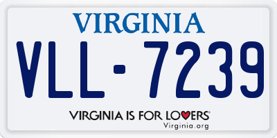 VA license plate VLL7239