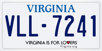 VA license plate VLL7241