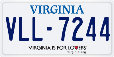 VA license plate VLL7244