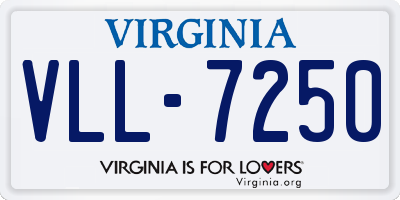 VA license plate VLL7250