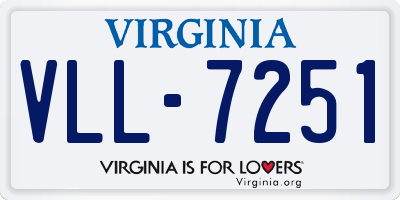 VA license plate VLL7251