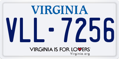 VA license plate VLL7256