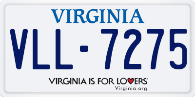 VA license plate VLL7275